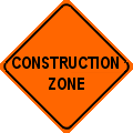 Construction Zone warning sign